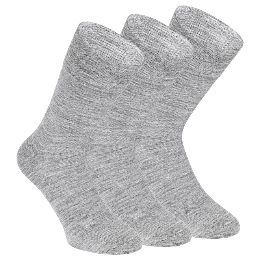 Herren Wollsocken ohne Gummidruck Merino Apollo grau-melange