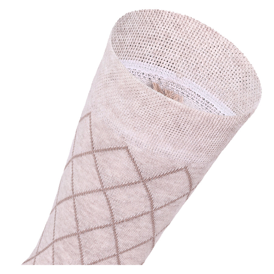 Herren Socken Baumwolle Streifen Muster beige Apollo - 26