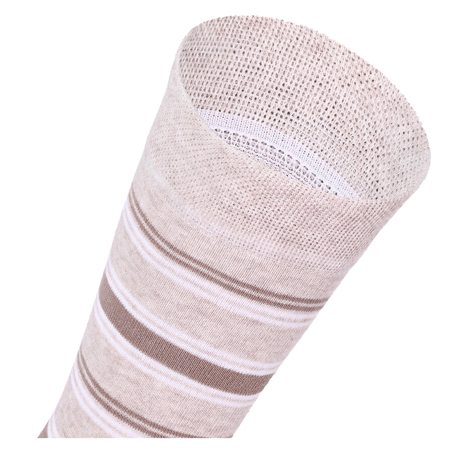 Herren Socken Baumwolle Streifen Muster beige Apollo - 17