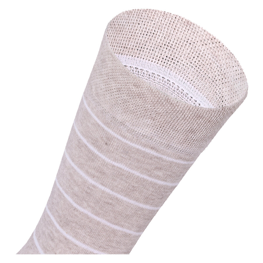Herren Socken Baumwolle Streifen Muster beige Apollo - 27