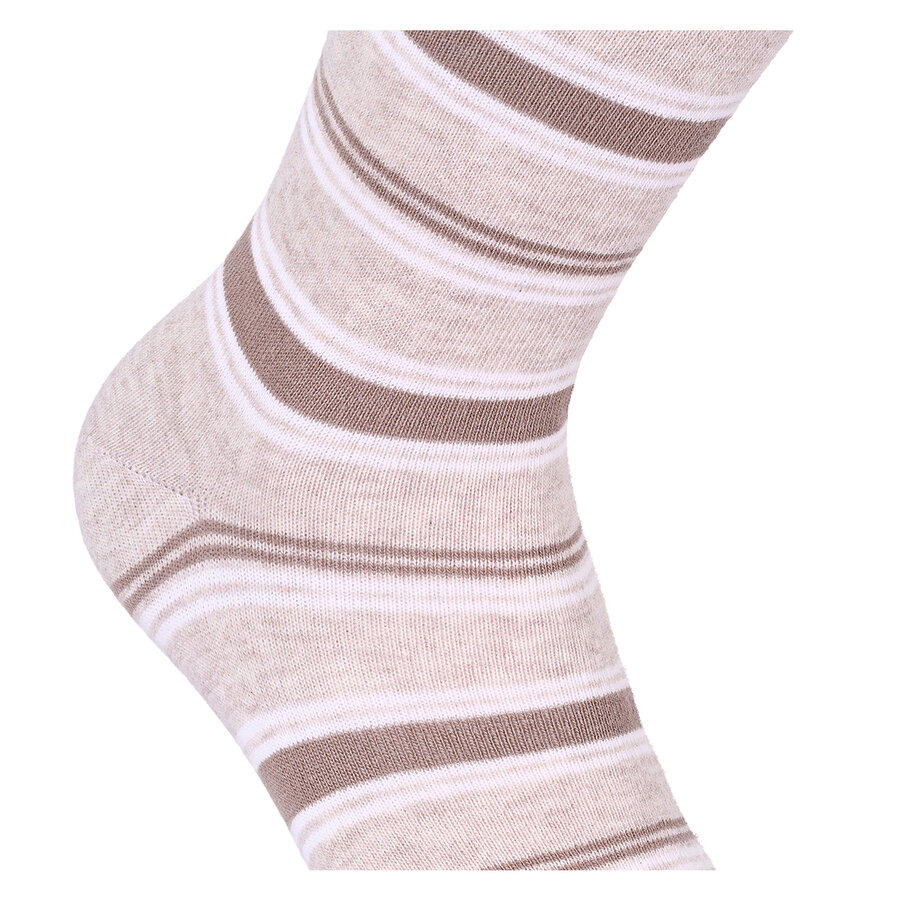 Herren Socken Baumwolle Streifen Muster beige Apollo - 19