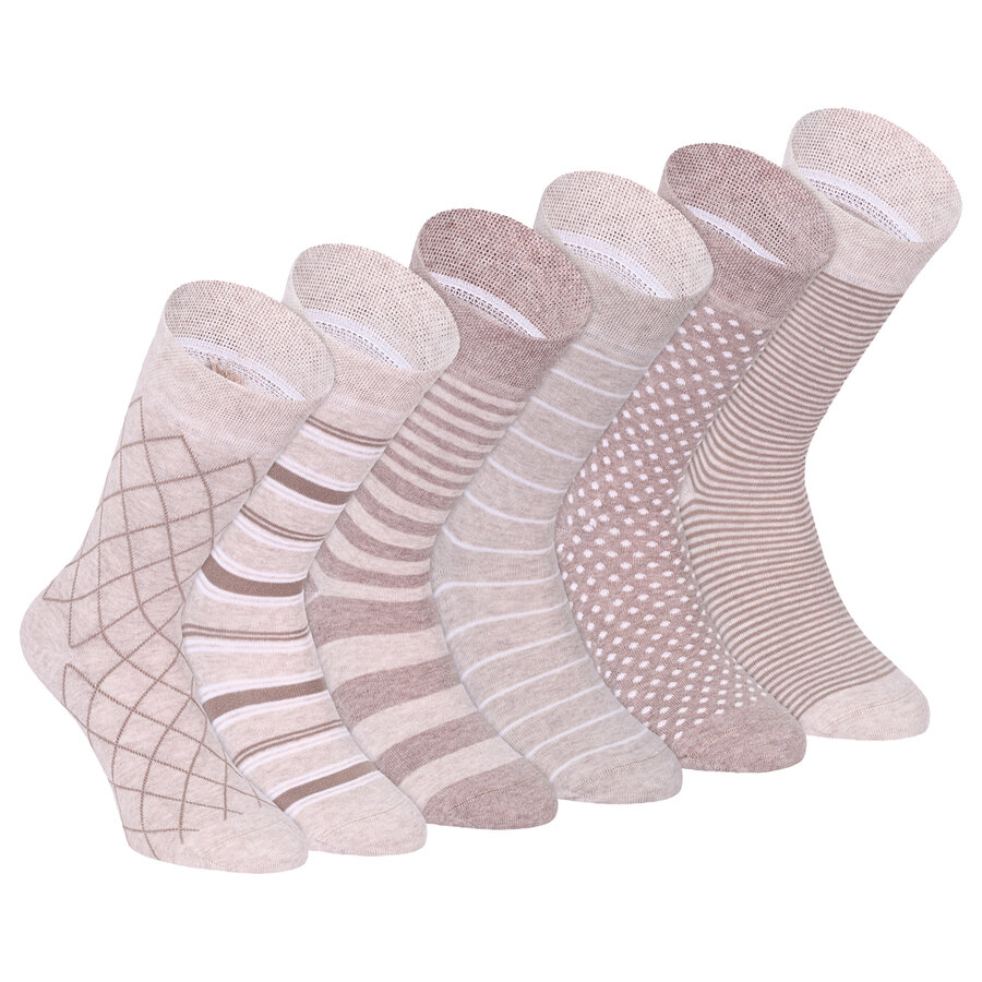 Herren Socken Bio-Baumwolle Streifen Muster beige Apollo