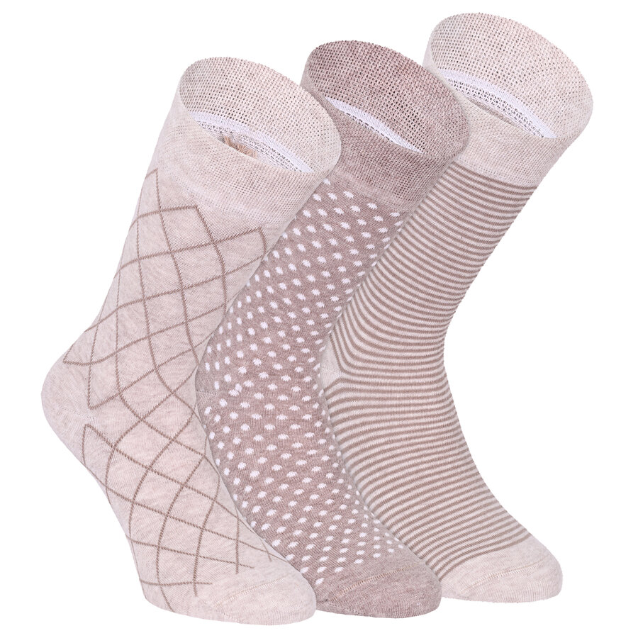 Herren Socken Baumwolle Streifen Muster beige Apollo - 3