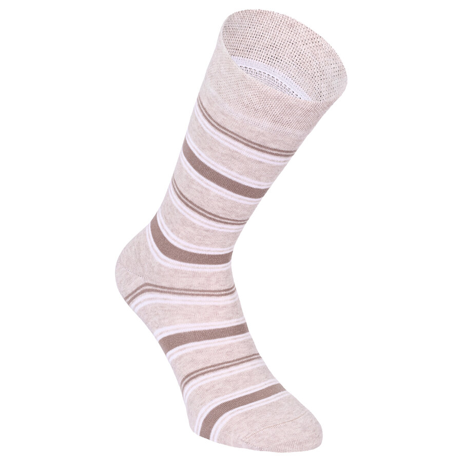 Herren Socken Baumwolle Streifen Muster beige Apollo - 21