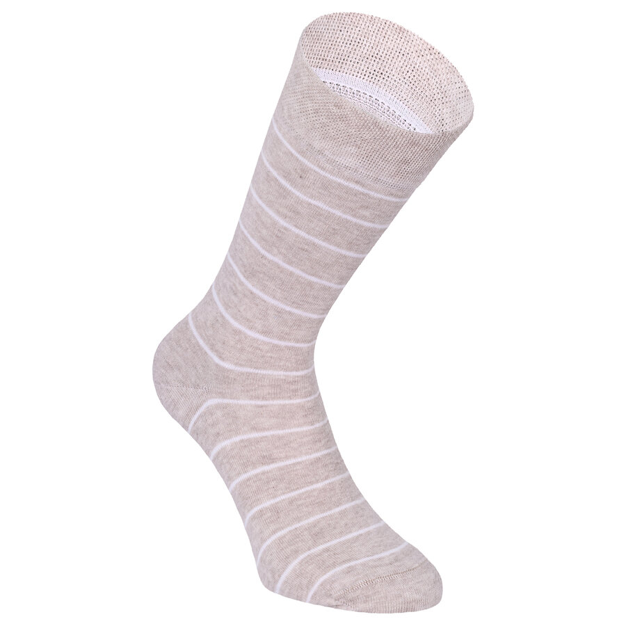 Herren Socken Baumwolle Streifen Muster beige Apollo - 31