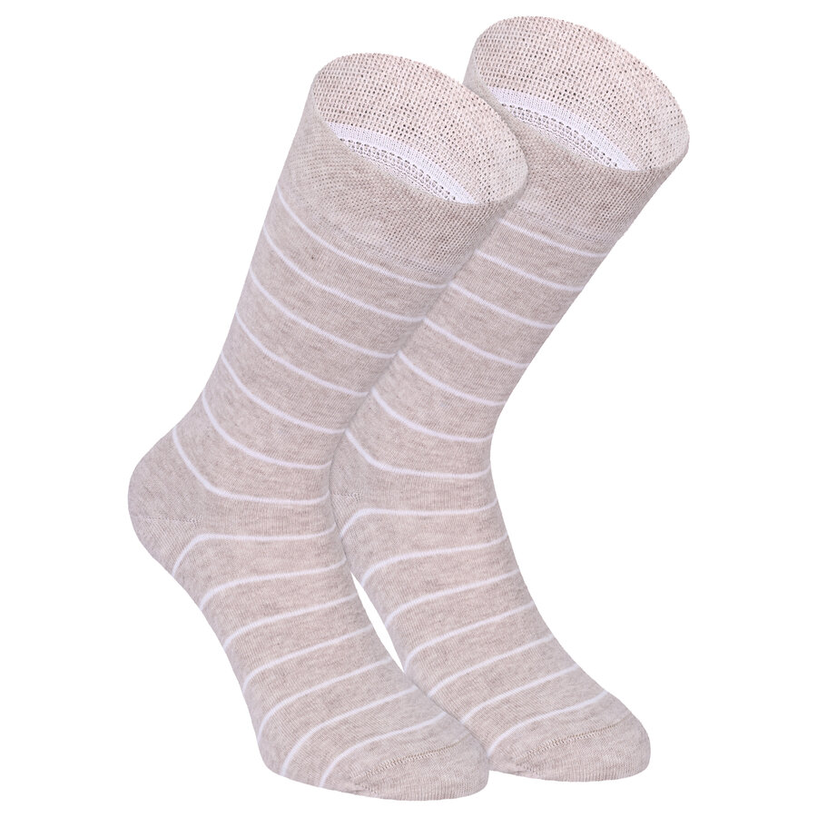 Herren Socken Baumwolle Streifen Muster beige Apollo - 23
