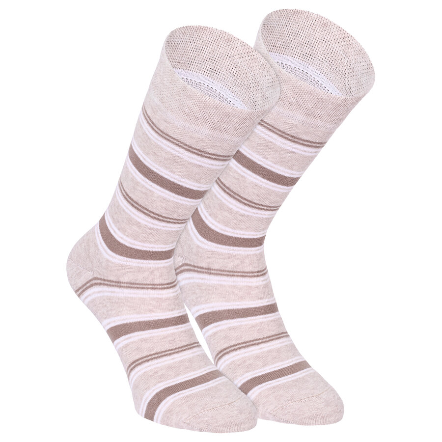 Herren Socken Baumwolle Streifen Muster beige Apollo - 11