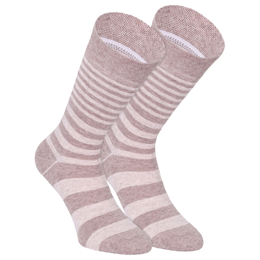 Herren Socken Baumwolle Streifen Muster beige Apollo - 10