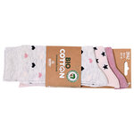 Damen Socken Bio-Baumwolle Apollo Muster Ringel Herzen Sterne beige-altrosa-mix - 2