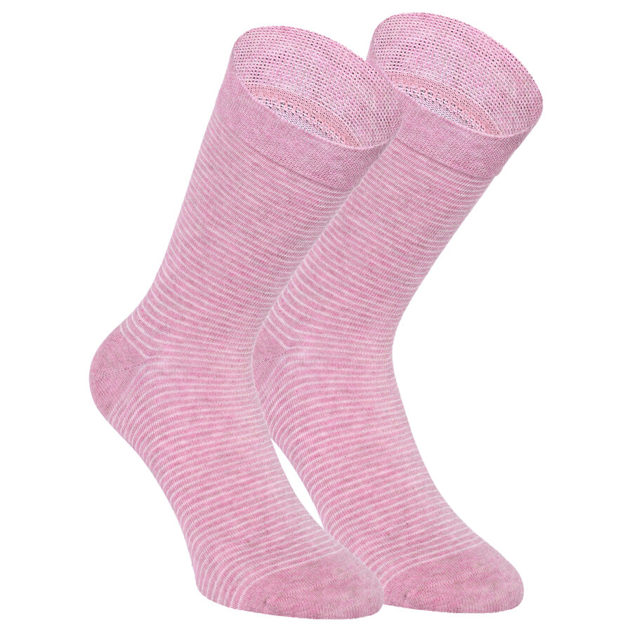 Damen Socken Baumwolle Apollo Muster Ringel Herzen Sterne beige-altrosa-mix - 24