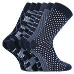 Herren Socken Bio Baumwolle Linien Muster blau-marine-mix Apollo - 36