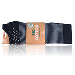 Herren Socken Bio Baumwolle Linien Muster blau-marine-mix Apollo - 47