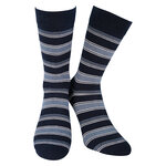Herren Socken Bio Baumwolle Linien Muster blau-marine-mix Apollo - 50