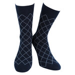 Herren Socken Bio Baumwolle Linien Muster blau-marine-mix Apollo - 49