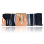 Herren Socken Bio Baumwolle Linien Muster blau-marine-mix Apollo - 48
