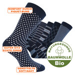 Herren Socken Bio Baumwolle Linien Muster blau-marine-mix Apollo - 58