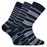 Herren Socken Bio Baumwolle Linien Muster blau-marine-mix Apollo - 57