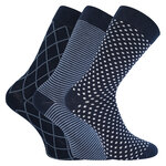 Herren Socken Bio Baumwolle Linien Muster blau-marine-mix Apollo - 56