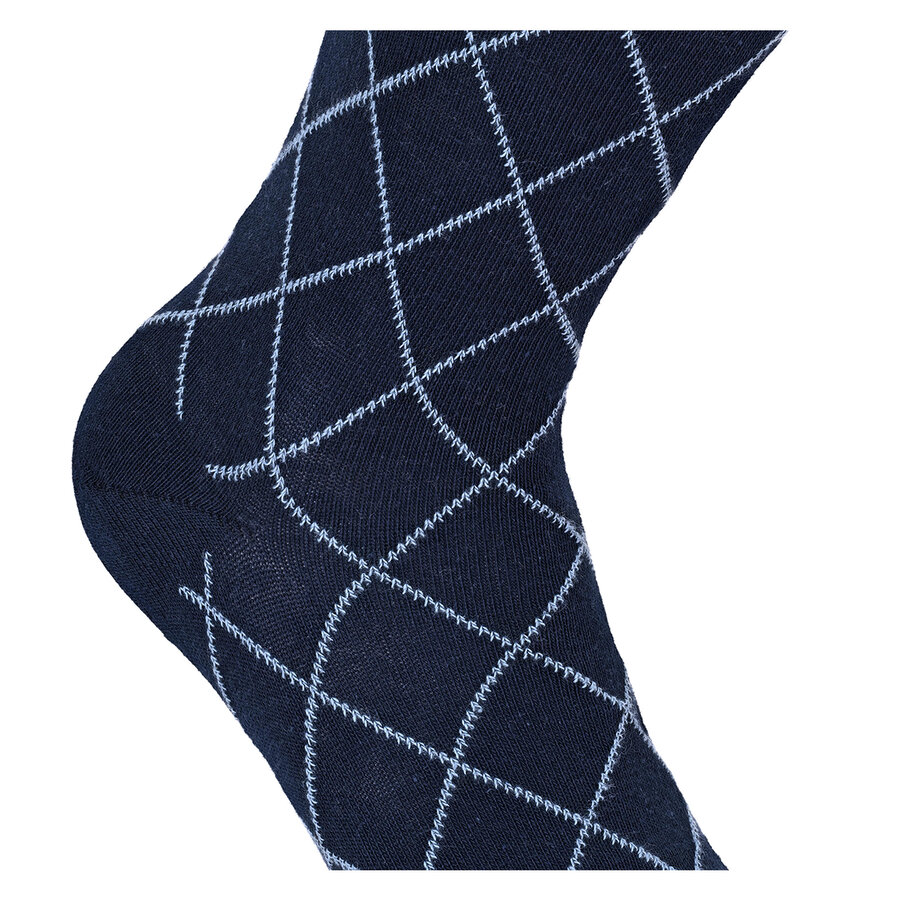 Herren Socken Baumwolle Linien Muster blau-marine-mix Apollo - 29