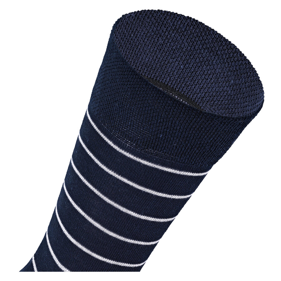 Herren Socken Baumwolle Linien Muster blau-marine-mix Apollo - 28