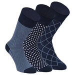 Herren Socken Bio Baumwolle Linien Muster blau-marine-mix Apollo - 3