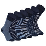 Herren Socken Bio Baumwolle Linien Muster blau-marine-mix Apollo - 1