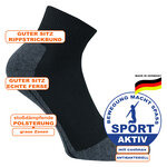 Sport Sneaker Kurzsocken Silberionen Frottee Fußbett Made in Germany schwarz - 9