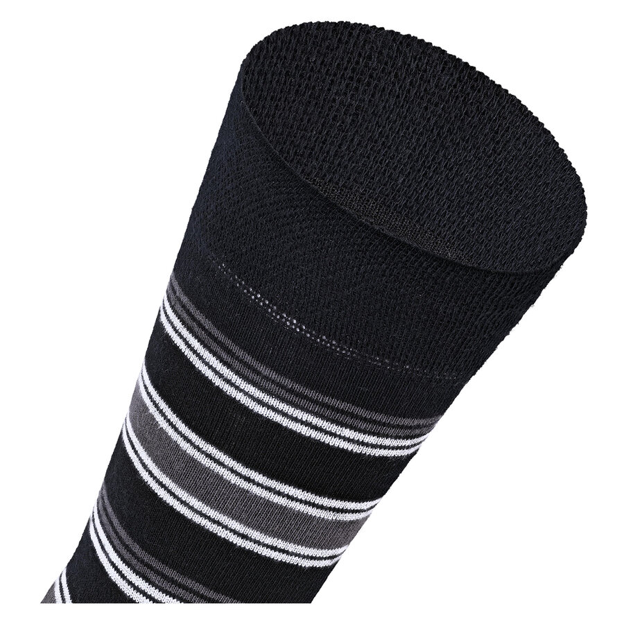 Baumwoll-Socken Streifen Muster schwarz Apollo - 28