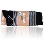 Bio-Baumwolle Socken Streifen Muster schwarz Apollo - 2