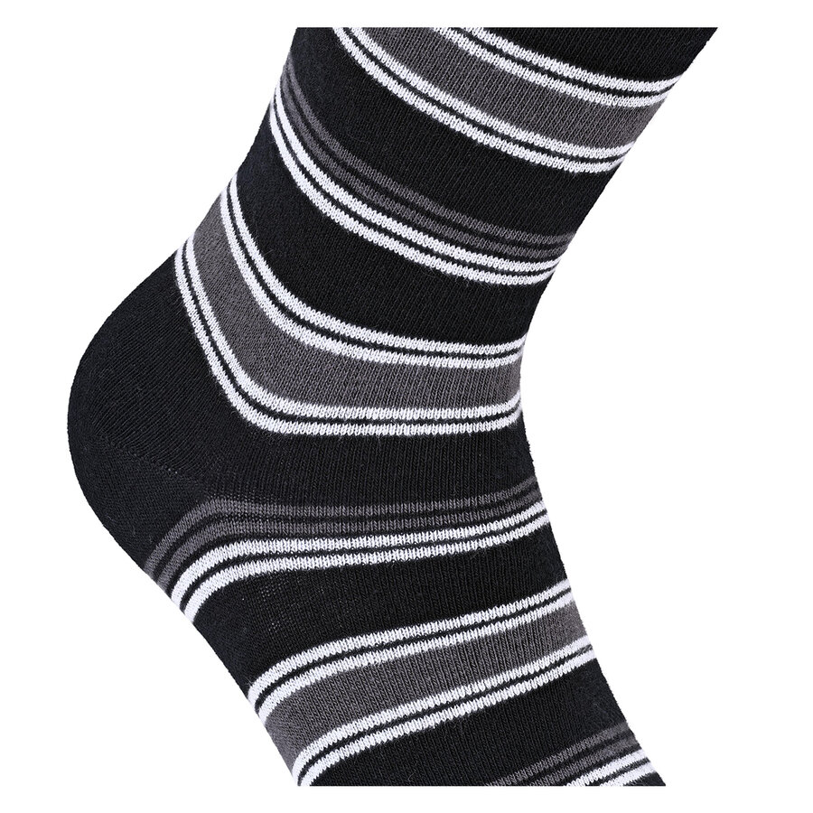 Baumwoll-Socken Streifen Muster schwarz Apollo - 26