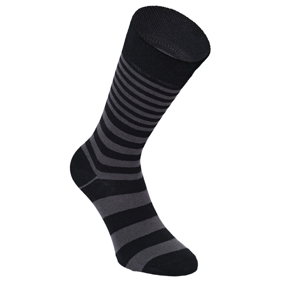 Baumwoll-Socken Streifen Muster schwarz Apollo - 30