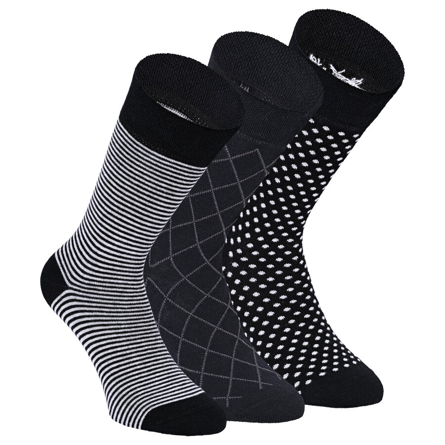 Baumwoll-Socken Streifen Muster schwarz Apollo - 20