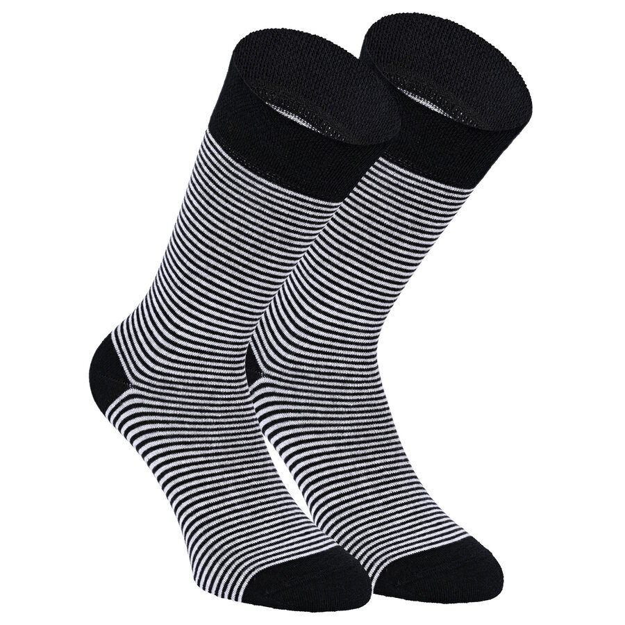 Baumwoll-Socken Streifen Muster schwarz Apollo - 11