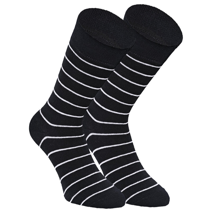 Baumwoll-Socken Streifen Muster schwarz Apollo - 23