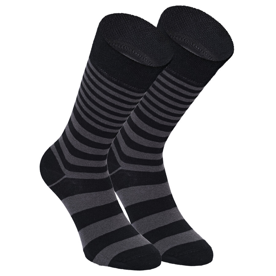 Baumwoll-Socken Streifen Muster schwarz Apollo - 32