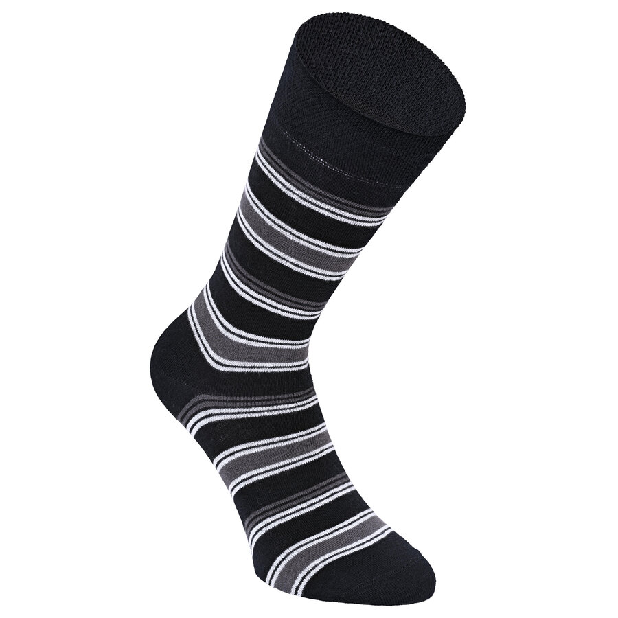 Baumwoll-Socken Streifen Muster schwarz Apollo - 22