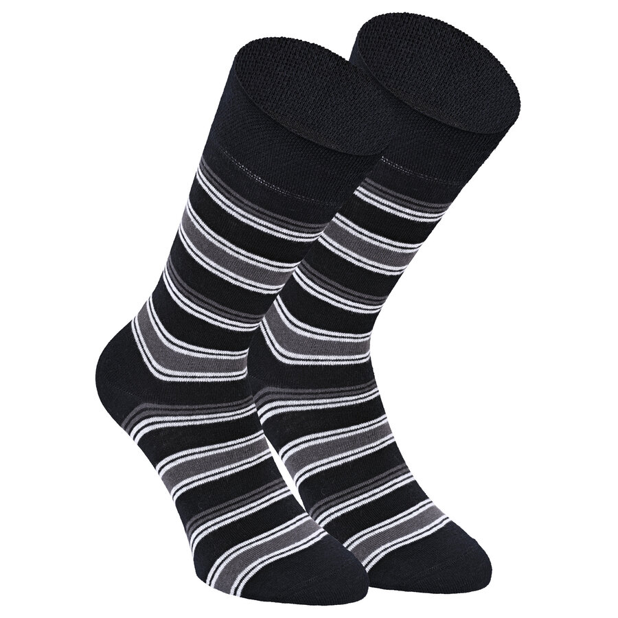 Baumwoll-Socken Streifen Muster schwarz Apollo - 3