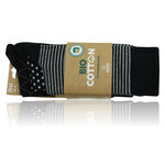 Bio-Baumwolle Socken Streifen Muster schwarz Apollo - 46