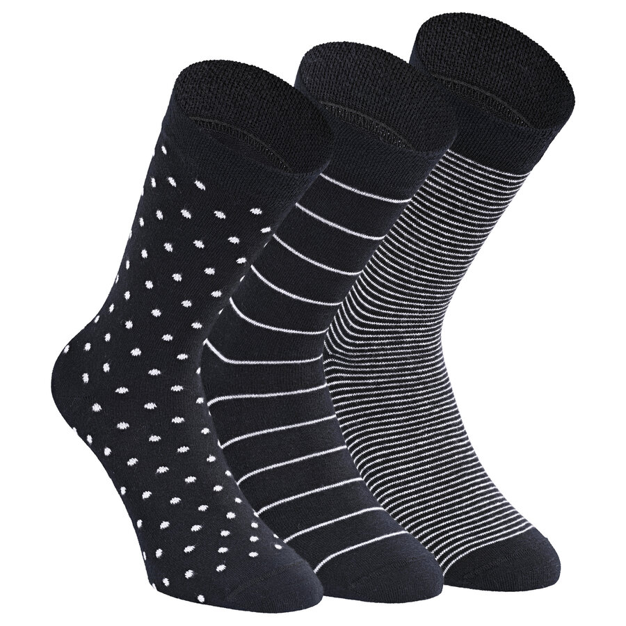 Damen Socken Baumwolle Apollo Muster Ringel Herzen Sterne schwarz-mix - 19