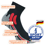 Trekking-Outdoor-Kurzsocken Coolmax Made in Germany schwarz-grau - 14