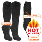 Ultra-dicke Kniestrümpfe TOG Rating 2.3 Heat Keeper anthrazit-grau - 2