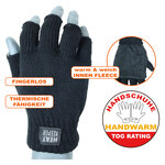 Herren Strick Handschuhe fingerlos TOG Rating 1.9 Heat Keeper schwarz - 2