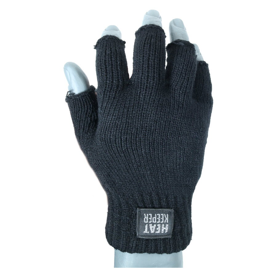 Herren Strick Handschuhe fingerlos TOG Rating 1.9 Heat Keeper schwarz - 2
