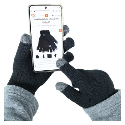 Damen Touchscreen Strick Handschuhe TOG Rating 1.9 Heat Keeper schwarz
