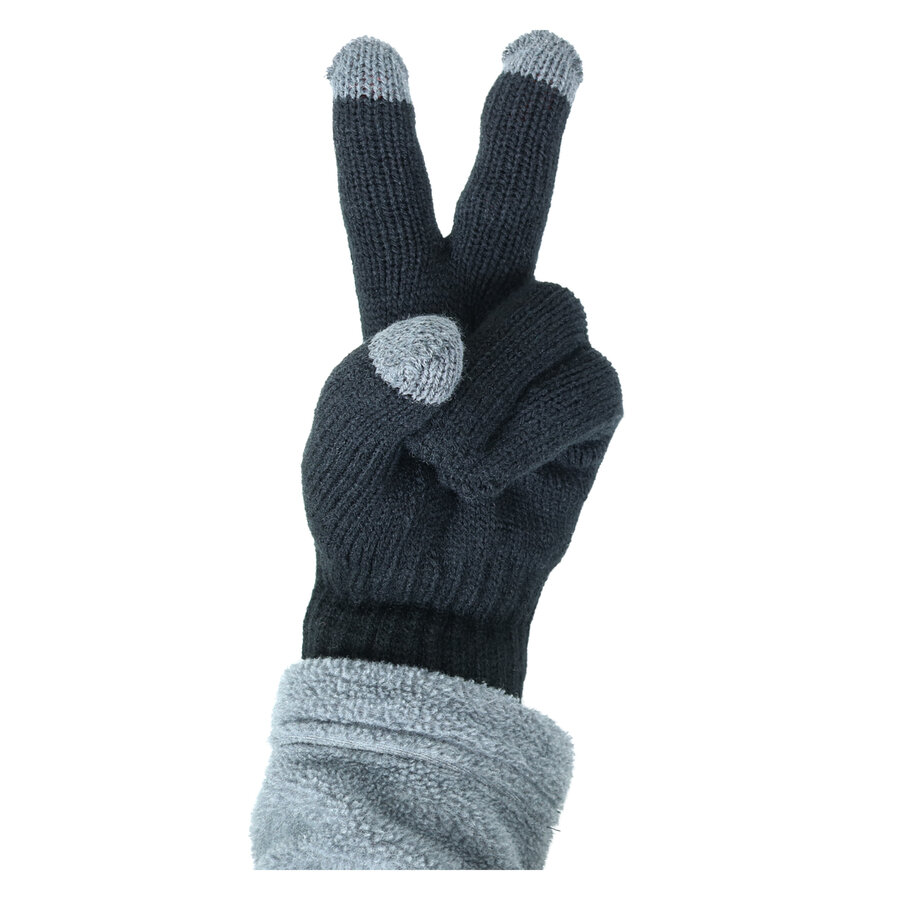 Kinder Touchscreen Strick Handschuhe TOG Rating 1.9 Heat Keeper schwarz - 2