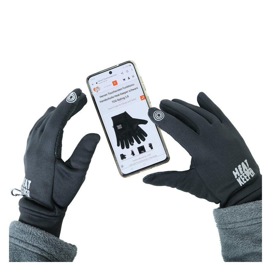 Herren Touchscreen-Handschuhe TOG Rating 2.8 Heat Keeper schwarz - 8