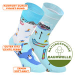 Wintersport Motiv-Socken Sessel-Lift Skifahrer Baumwolle - 2