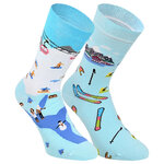 Wintersport Motiv-Socken Sessel-Lift Skifahrer Baumwolle - 1