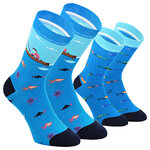 Petri Heil Motiv Socken Angler-Glück Fische Baumwolle - 1