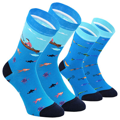 Petri Heil Motiv Socken Angler-Glück Fische Baumwolle